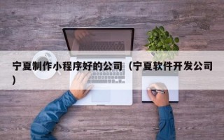 清镇宁夏制作小程序好的公司（宁夏软件开发公司）